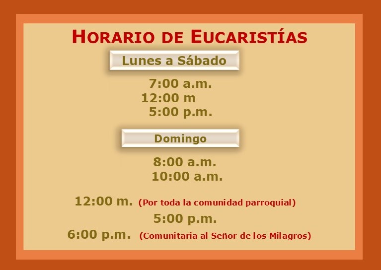 Horario Eucaristías